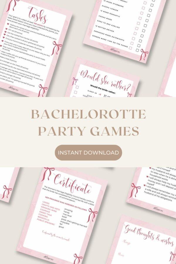 Bachelorette party printable games