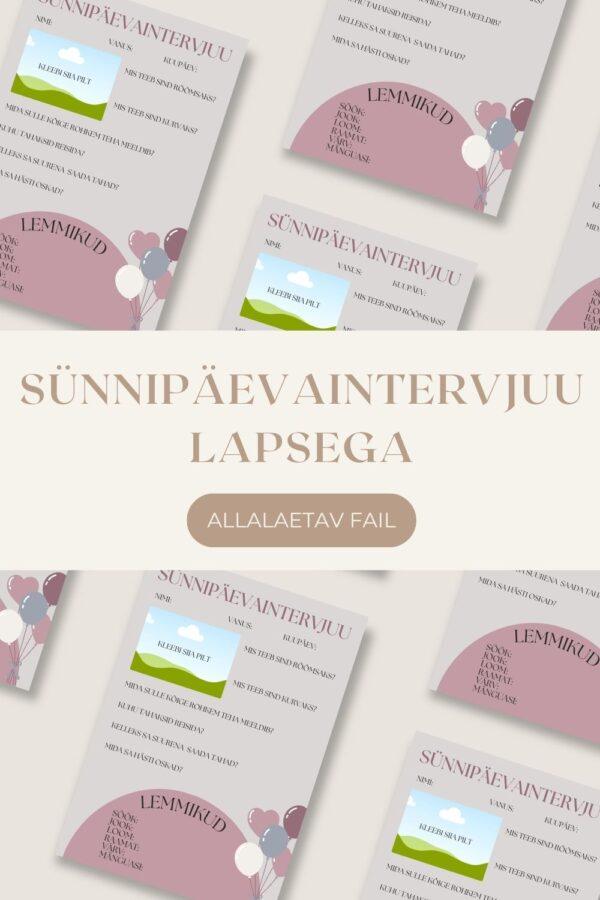 Sünnipäevaintervjuu, prinditav